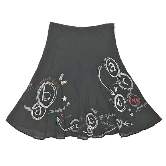 Desigual Black Embroidered Skirt - Picture 5 of 10